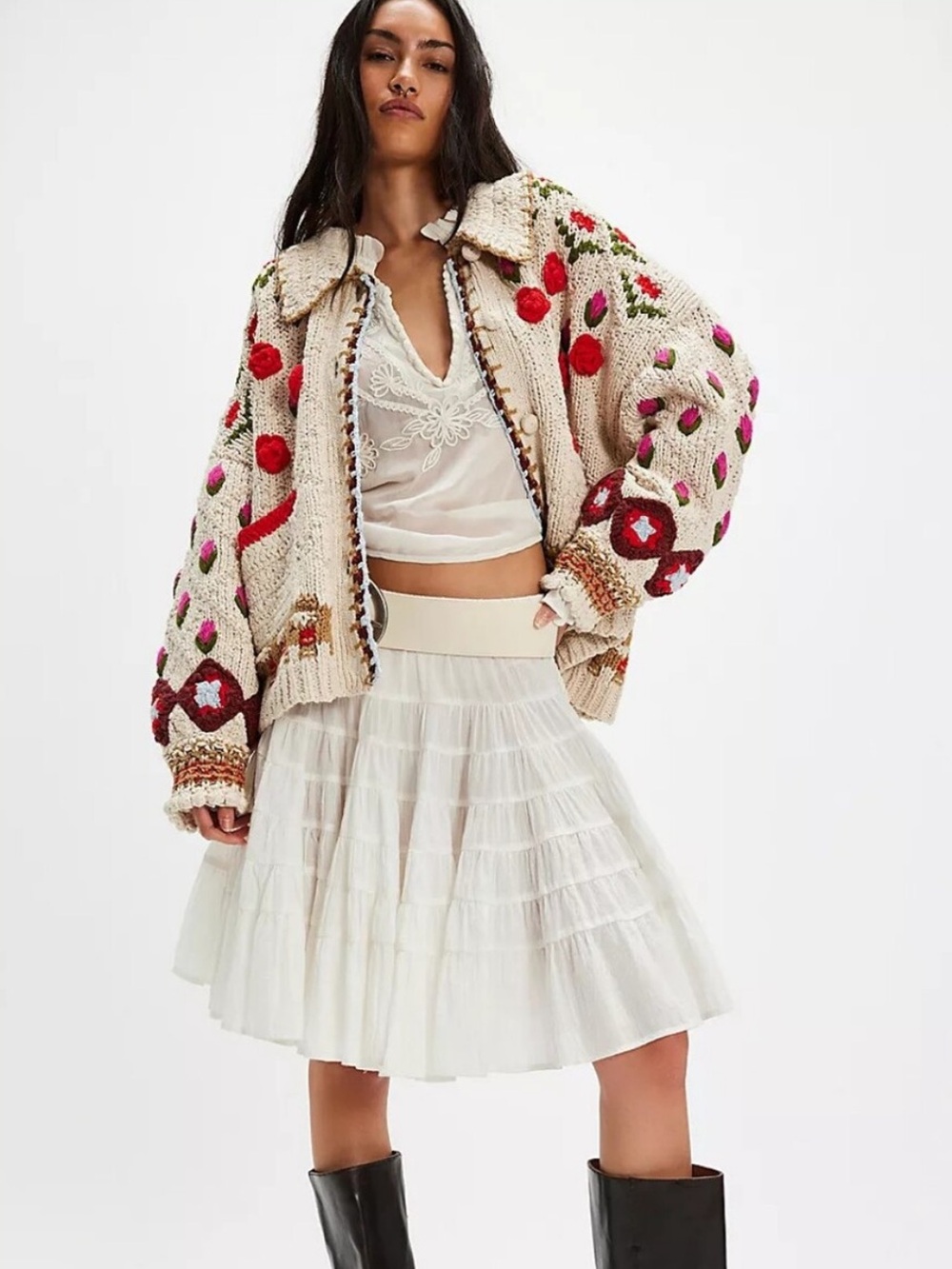 Free People Rosebud Oversized Cardigan Sweater - Picture 3 of 9